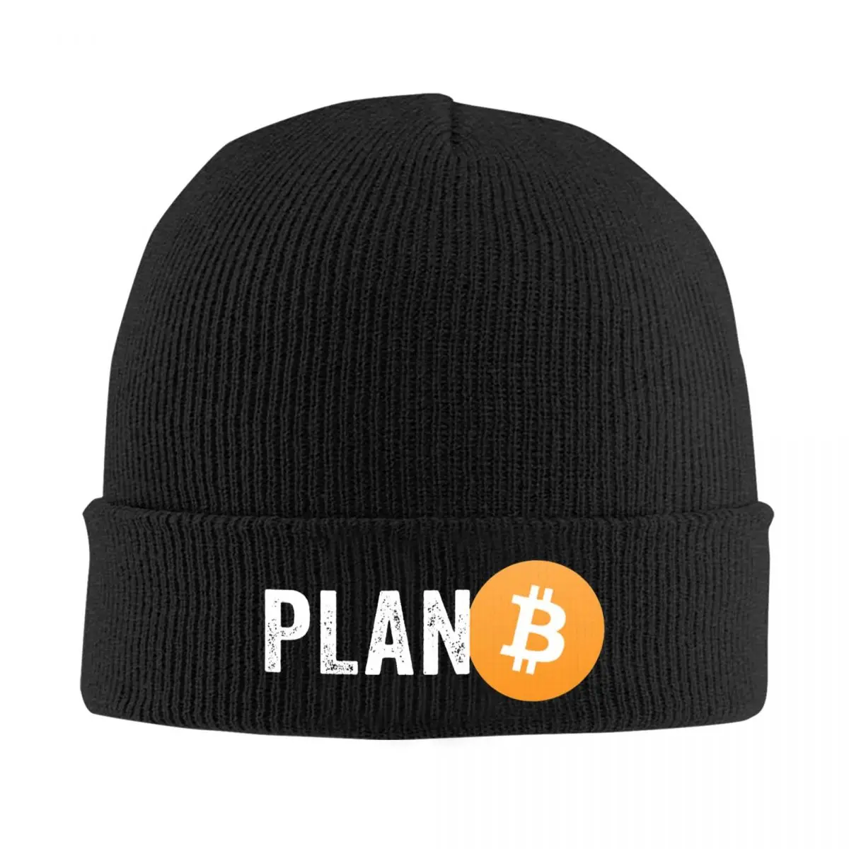 Bitcoin Crypto Currency Plan B Knitted Hat Women\'s Men\'s Skullies Beanies Winter Hat Acrylic Warm Melon Cap