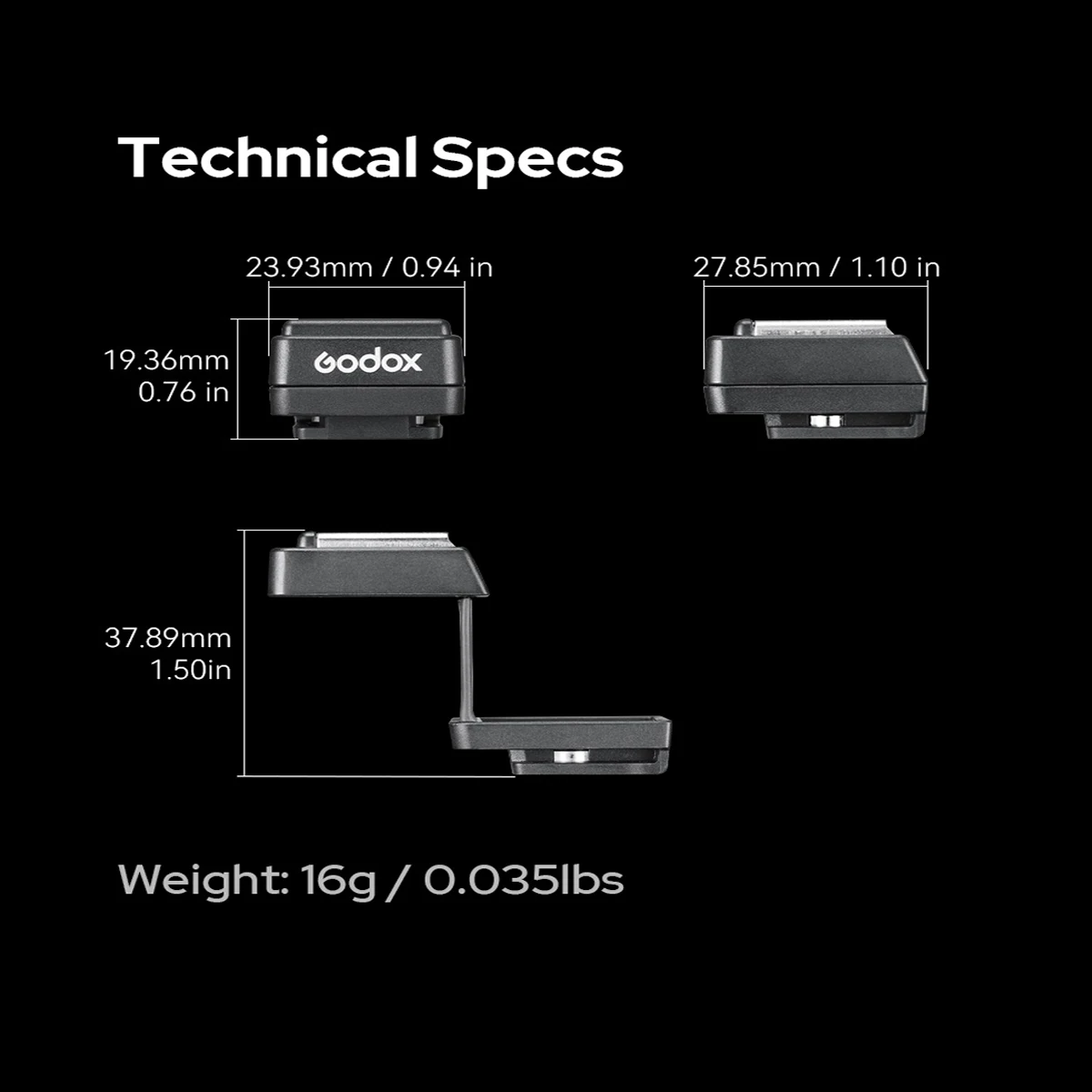 Godox TR TTL Podwyższenie Hot Shoe C/S/N/F/O & Godox FS-R Składane Podwyższenie Hot Shoe z Pojedynczym Stykiem do Godox iT20 iT22 iM20 iM22 iM30 — zdjęcie 6