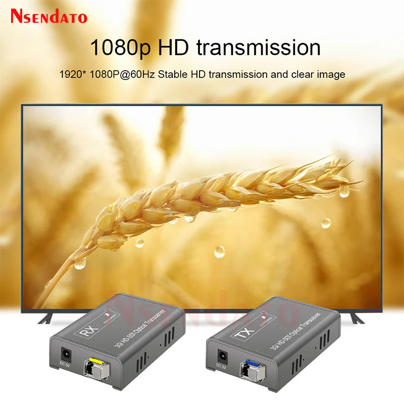 1080P 3G HD SDI Fiber Optic Extender Converter 20km Local SDI Loop Out BNC Coaxial Signal Optic Dual SDI outputs For Monitor DVD