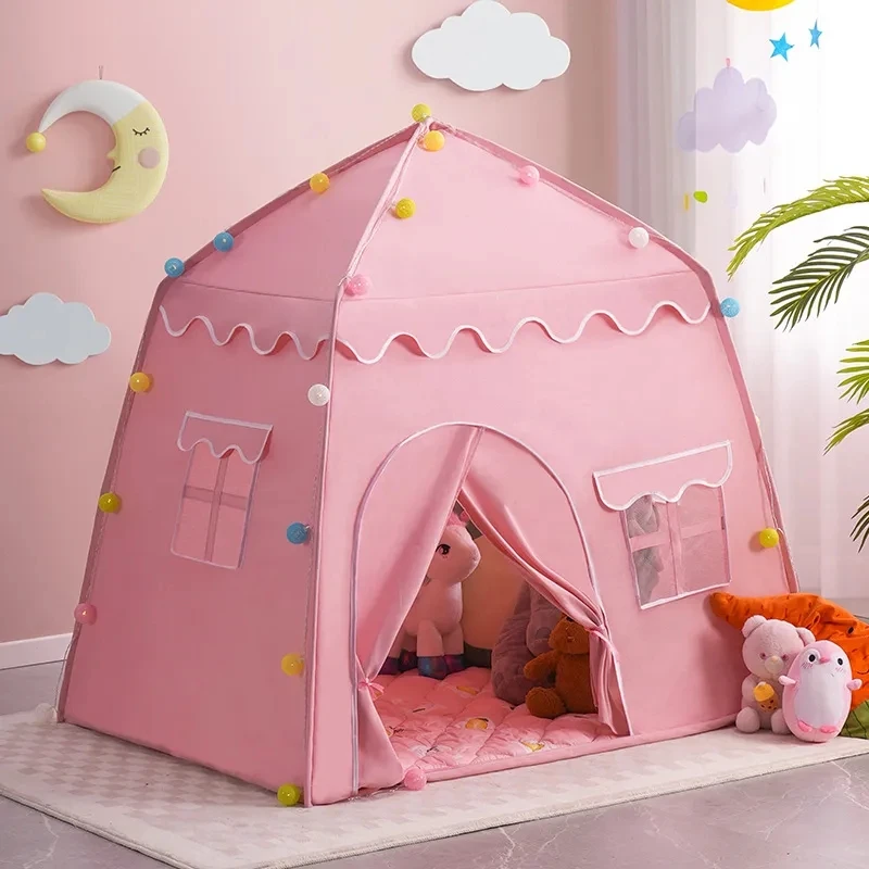 Tente de Jeu Intérieure et Extérieure pour Enfant, Château de Princesse Tipi, Jouets Cubby Pliants, Maison de Chambre, Jardin