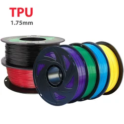 Filamento Flexible de TPU para impresora 3D, 1,75mm, 250g, negro, azul, rojo, Material de goma Flexible, Rollo Flexible de embalaje al vacío
