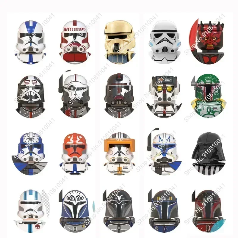 Hot Toys 24Pcs Star Wars Clone soldiers Mace Windu Darth Vader Mandalorians Building Blocks Ahsoka Palpatine Bricks Figures Toys