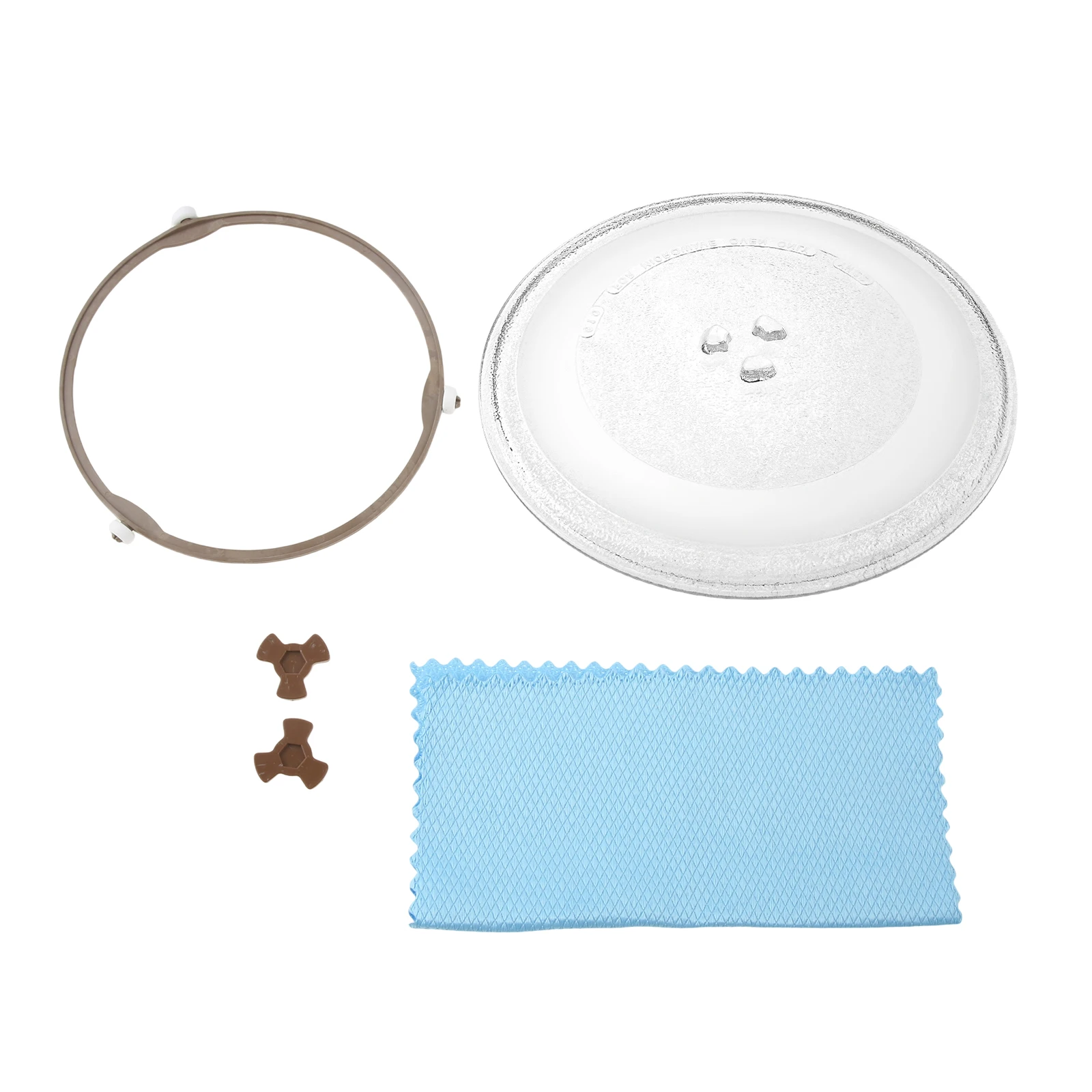 10 Inch Glass Microwave Plate with Roller Guide Ring for W10337247 W11367904 Microwave Turntable Tray Oven Rotating Dish Tray