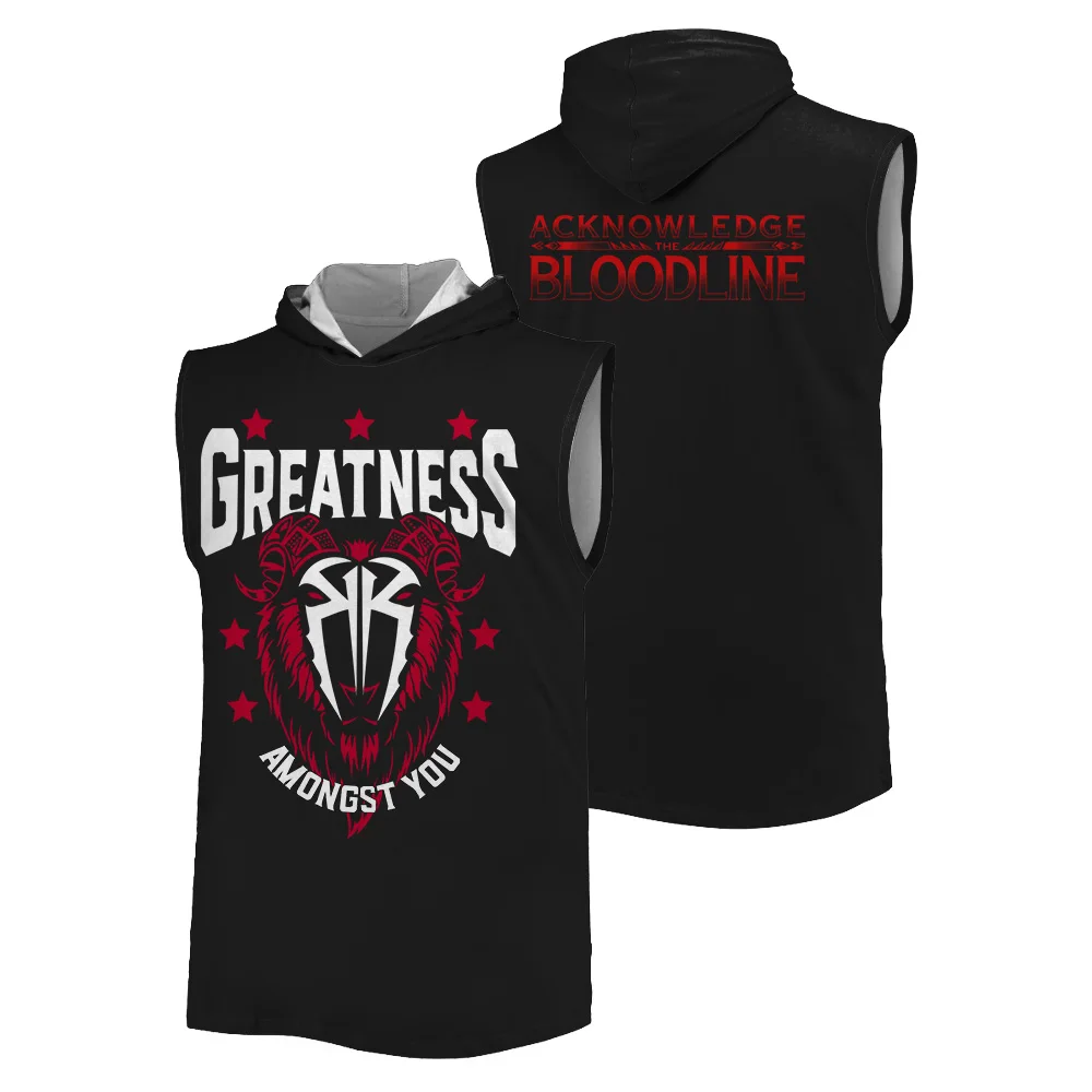 

2025 summer hot sale 3D printing sports hooded vest outdoor fitness breathable quick dry black fashion oversize men's tank top