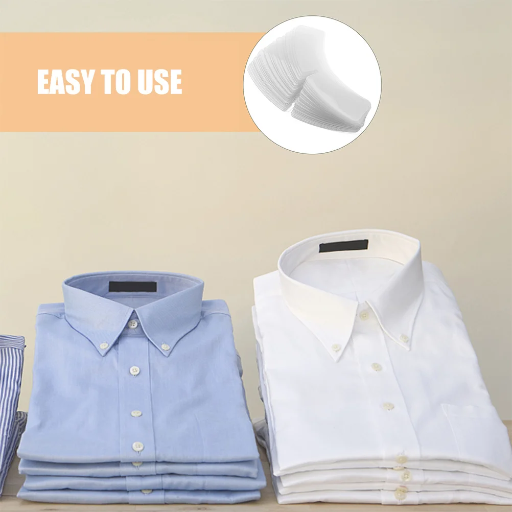200 шт., прозрачные вставки для воротника рубашки, пластиковые опоры для мужчин, классические рубашки, униформа, защита от морщин, многоразовые стабилизаторы