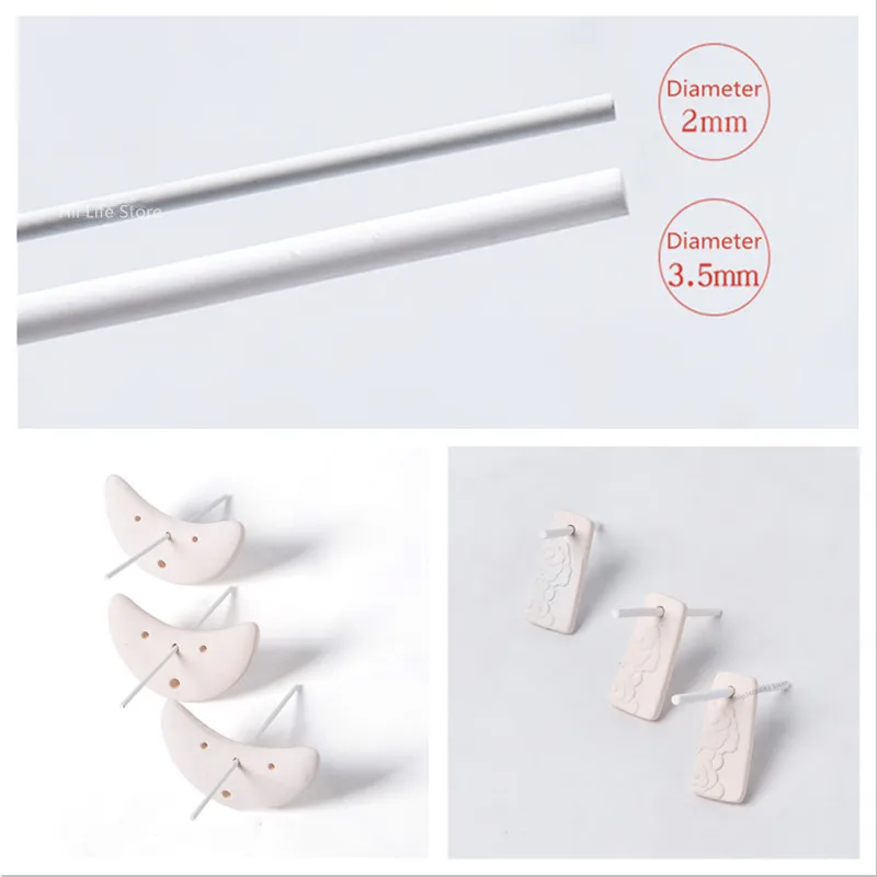 10/20pcs Ceramic Hanging Burning Rod Ceramic Jewelry Hanging Burning Bracket Pendant Hanging Burning Rod Kiln Burning Tool