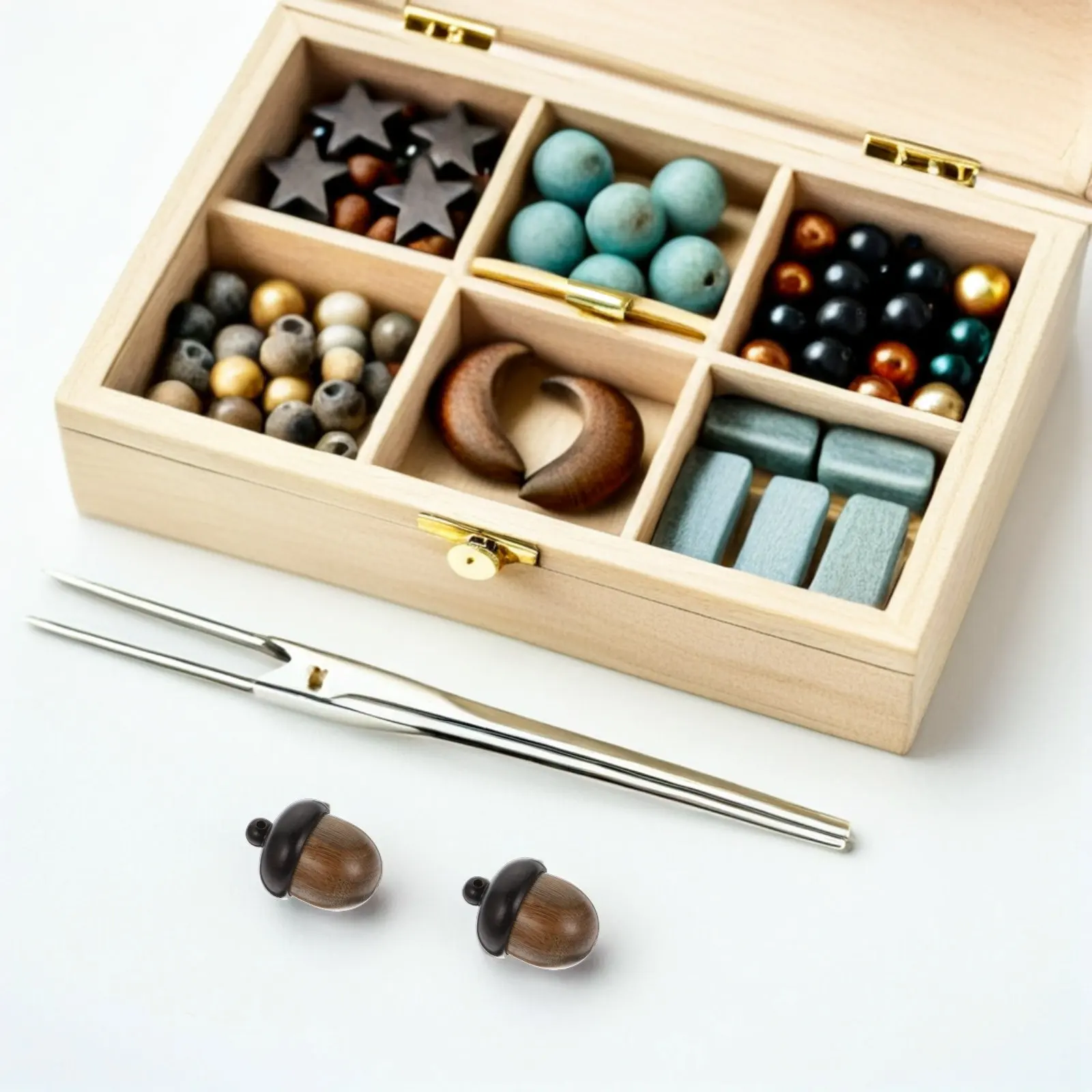 5Pcs Wooden Acorn Charms Multi-Color Openable Acorn Box Pendant Charm for DIY Jewelry Making Earrings Necklace Craft Supplies view 5