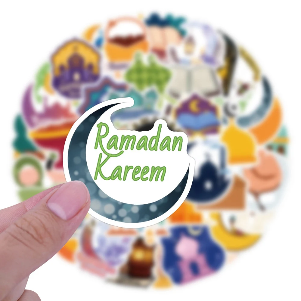 10/30/60/120pcs Ramadan Kareem Cartoon Stickers Islamic Holiday Graffiti Sticker DIY Phone Case Skateboard Notebook Decals Decor