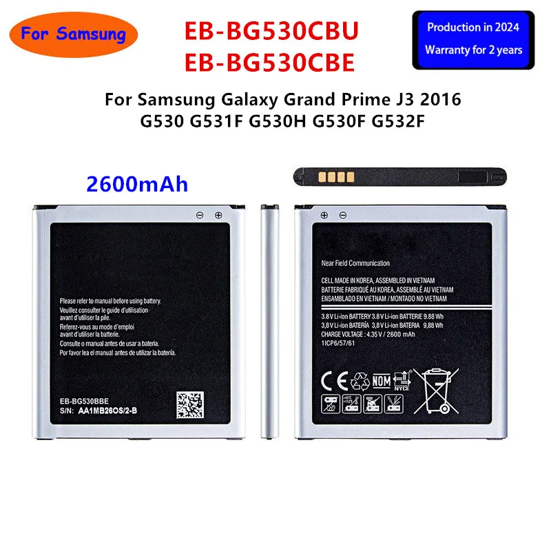 

Brand New EB-BG530CBU EB-BG530CBE 2600mAh Battery For Samsung Galaxy Grand Prime J3 2016 G530 G531F G530H G530F G532F