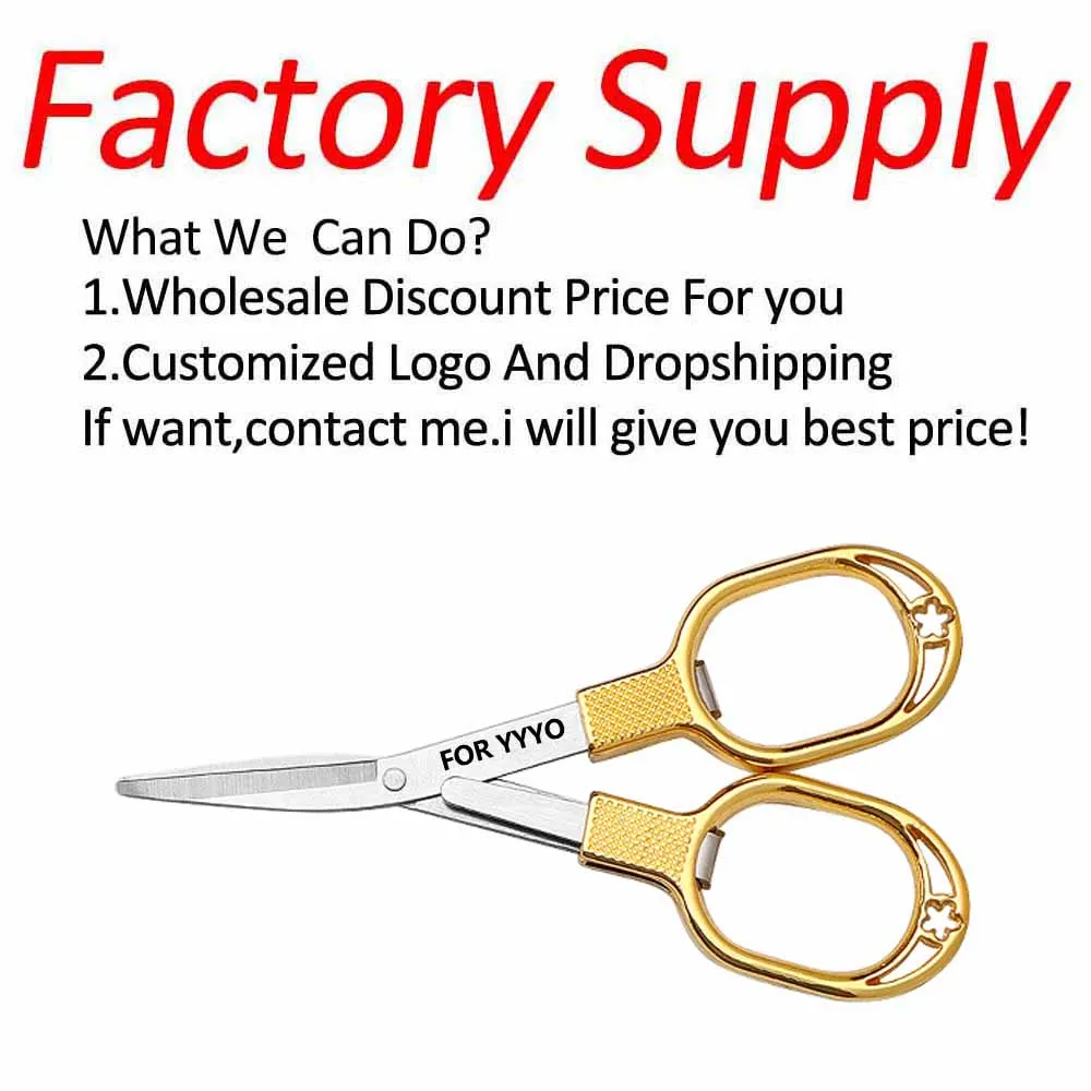 10PCS Stainless Steel Scissor High Quality Folding Scissors Fishing Line Cutter Stainless Steel Tackle Tool Cutting Wire