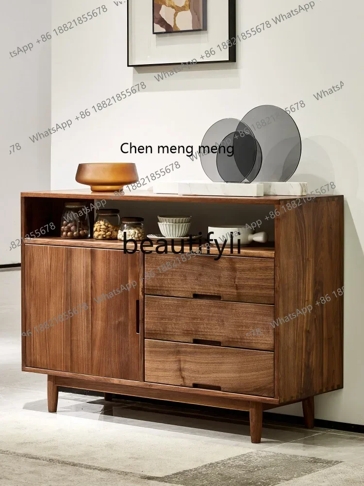 M178 Wooden dining side cabinet Nordic solid wood simple tea cabinet Household restaurant Multifunctional storage cabinet