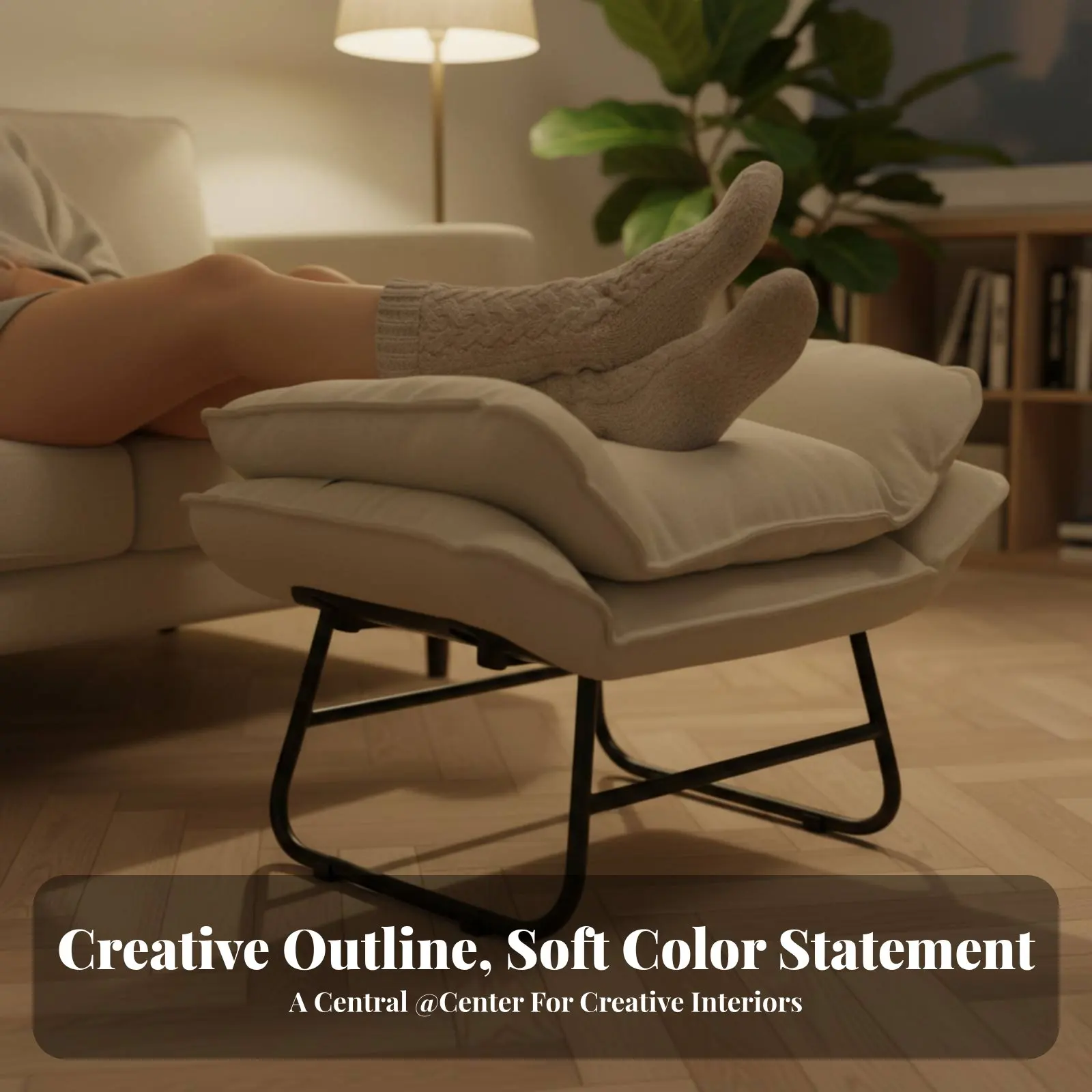 雲形のプーフ-厚いパッド入りの丸型プーフ-北欧スタイルのアクセント家具-バルコニー、寝室用