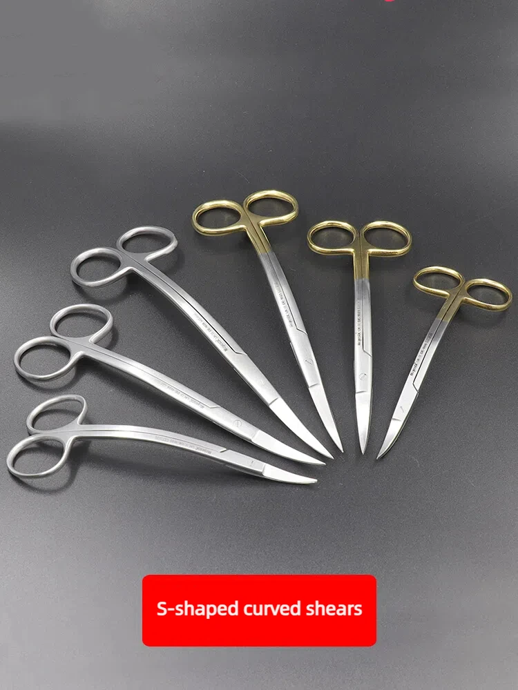 

Стоматологические хирургические ножницы с двойным изгибом, ножницы для тканей из нержавеющей стали с изогнутым кончиком, щипцы, хирургический инструмент для зубного имплантата