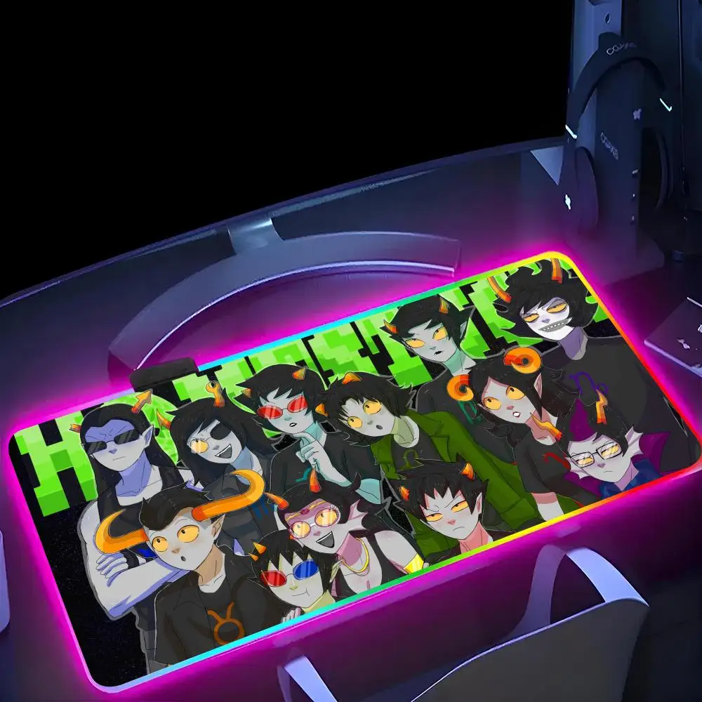 

Anime H-Homestuck T-Trolls MINISO Mouse Pad RGB Gaming Mousepad LED Large Gamer Mousepads XXL Keyboard Pads Luminous Desk Mat Ba
