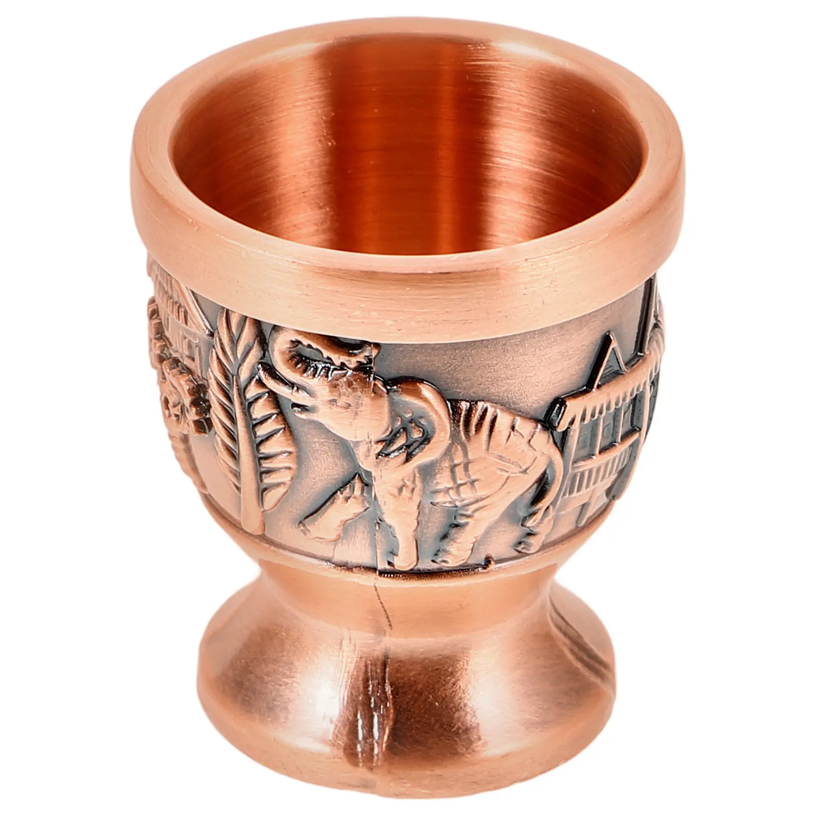 Copa de Metal Retro Vintage con Motivo de Elefante, Copa de Vino de Aleación Delicada, Vaso Pequeño Portátil, Copa para Licor Chino, Tazas para Té