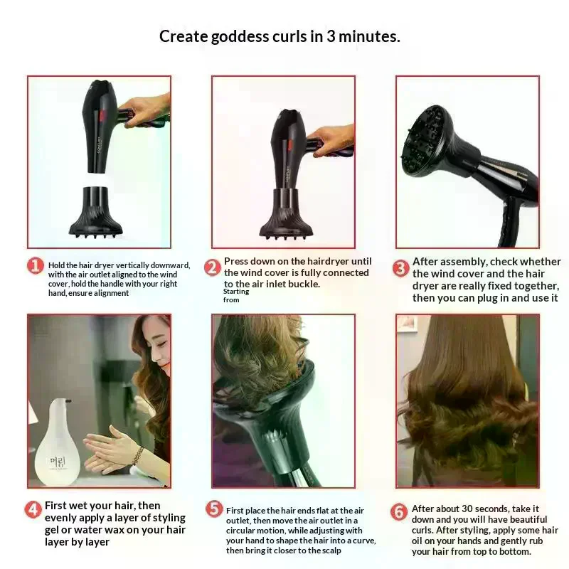 Universal Hair Diffuser Hair Styling Curl Dryer Curly Hair Large Wind Hood Salon Curly Accessories Hairdressing Blower Styling