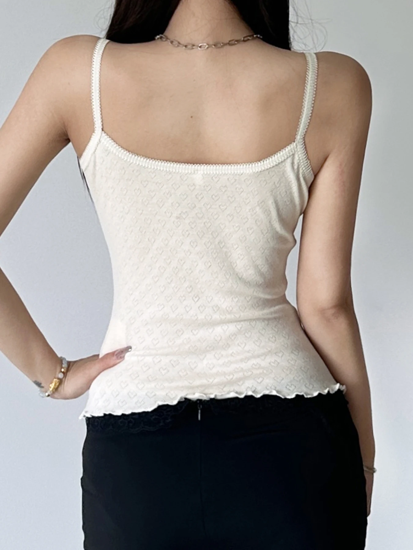 IAMSURE Sweet Solid Lace Trim Camis Top Casual Basic Slim Slash Neck Sleeveless Tanks Women 2024 Summer Fashion Streetwear Lady