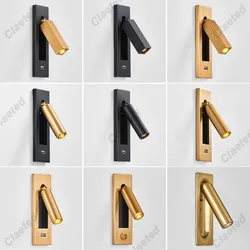 Modern Led Wall Lamp 110V 220V Led 3W Spotlight Sconce Wall Light for Beside Light Bedroom Living room Dining room Night Lights