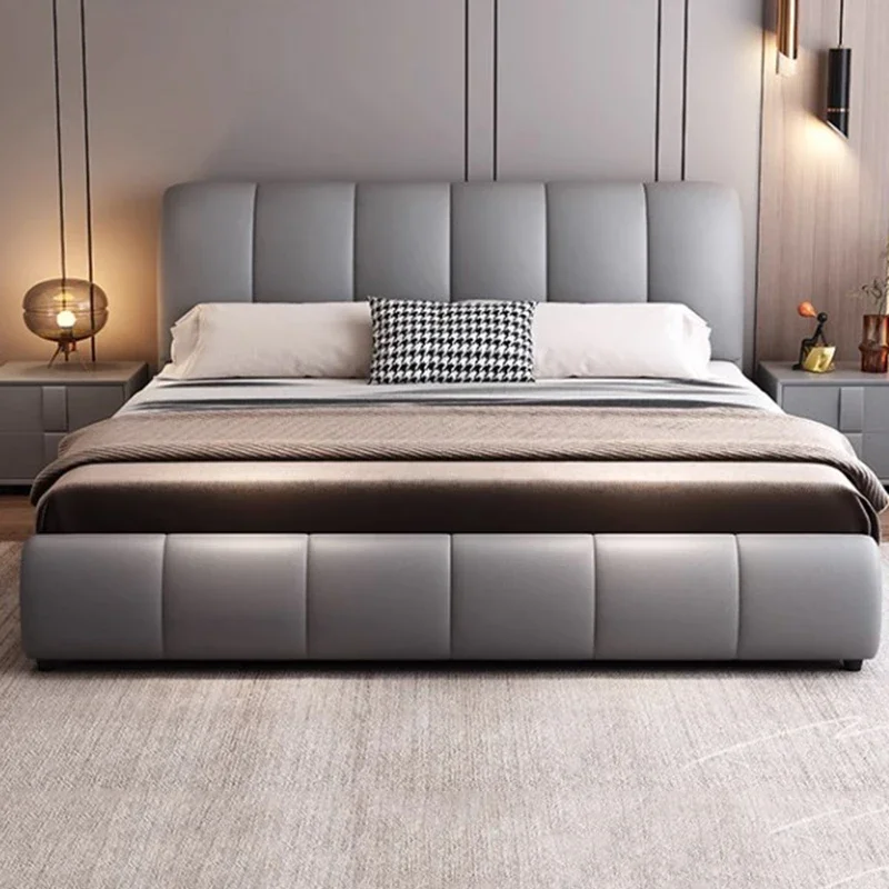 #Black Low Profile Bed Royal King European High End Twin Frame Double Bed Modern Sleeping Cama Matrimonio Bedroom Furniture