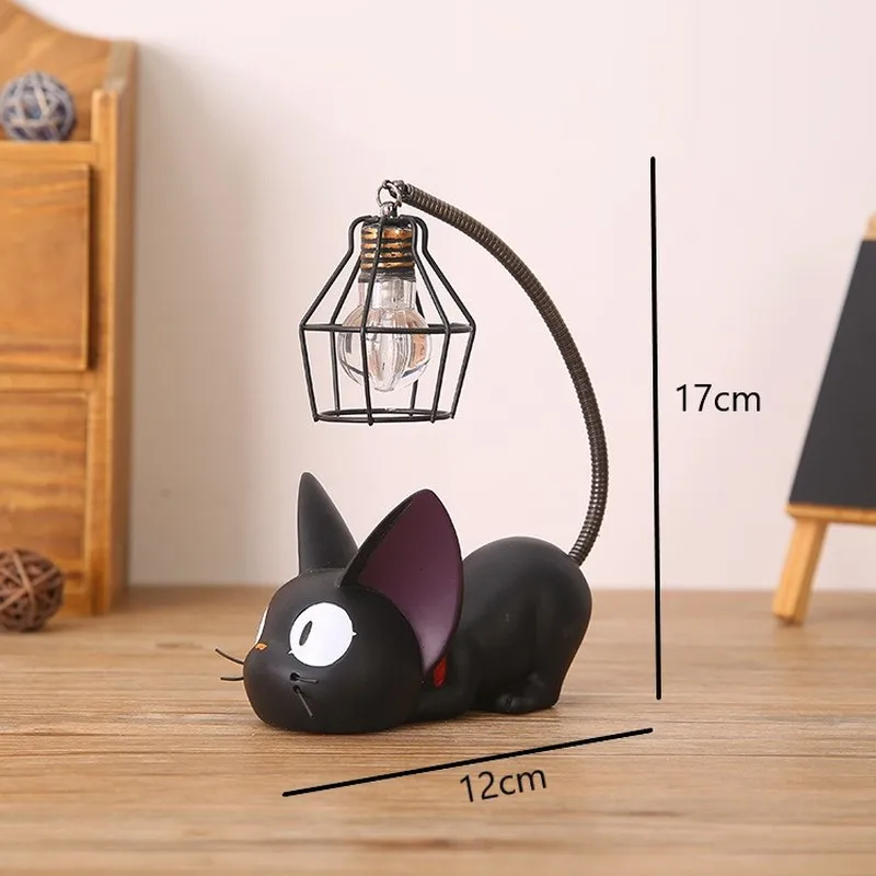 Romantico creativo animale gatto resina luce notturna artigianato decorazione desktop lampada da notte a LED bambini studenti presenti lampada da lettura