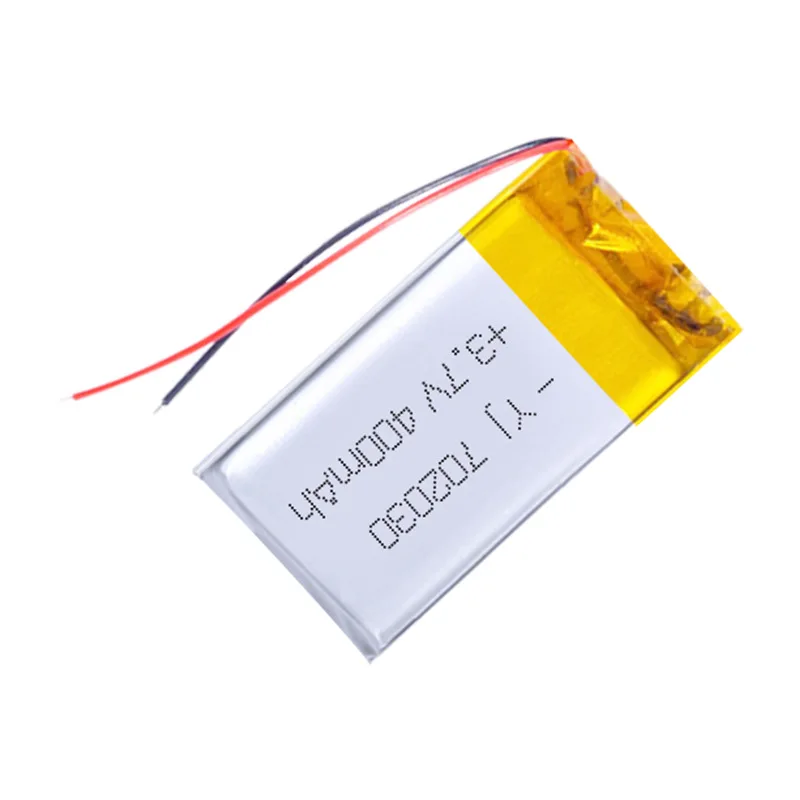 3.7V 400mAh Polymer Lithium LiPo Rechargeable Battery 702030 For Bluetooth Headset, Beauty Instrument, Selfie Stick, Spray, Etc