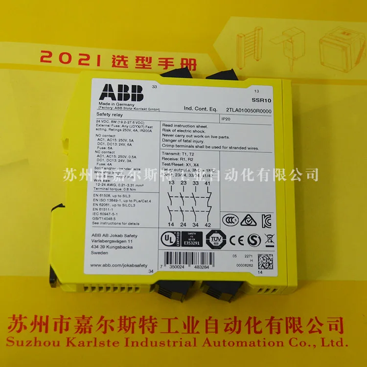 [New Original] 2TLA010050R0000 Module SSR10 24VDC American ABB Safety Relay