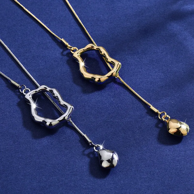 

Ladies' necklaces, fashionable clothing collarbone chains, geometric tassel sweater chains, retro necklaces and pendants