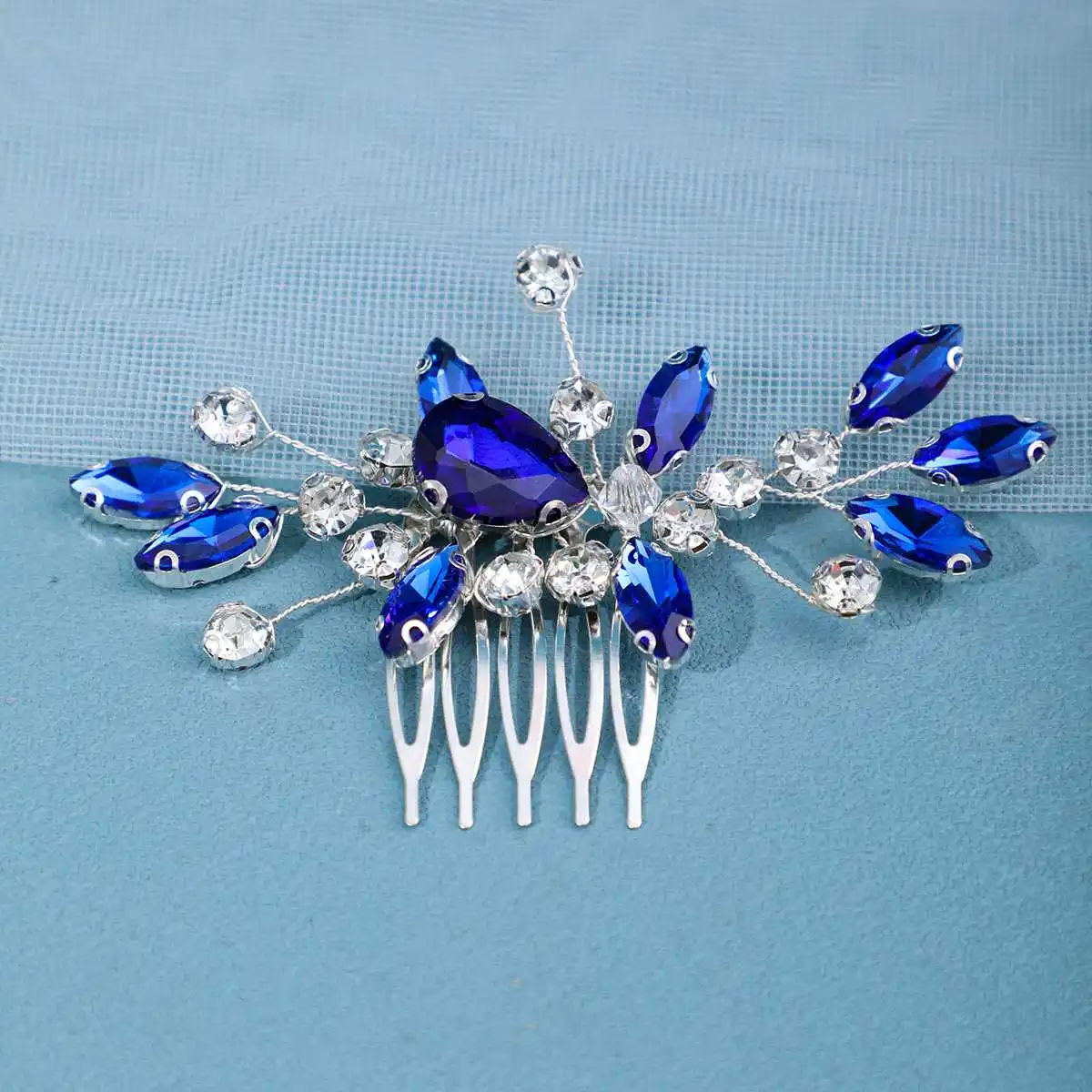 Fashion Silver Gold Color Hair Combs For Women Bride Handmade Crystal Rhinestone Princess Hairband Wedding Hair Accessories image 2