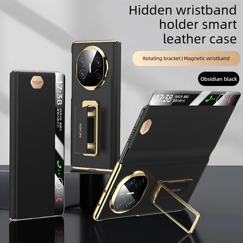 Luxurious Technology Leather for Huawei Mate X6 Case New magnetic wristband bracket anti-fall for Mate X6 diancang version Case