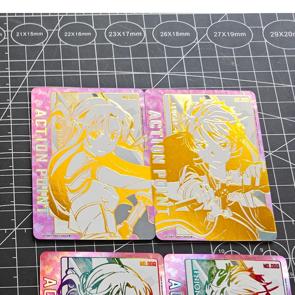 2 pz/set Sword Art Onlines gioco di carte collezionabili Anime Yuuki Asuna Collection CARD abbronzante Signature Card colore rifrattore Flash