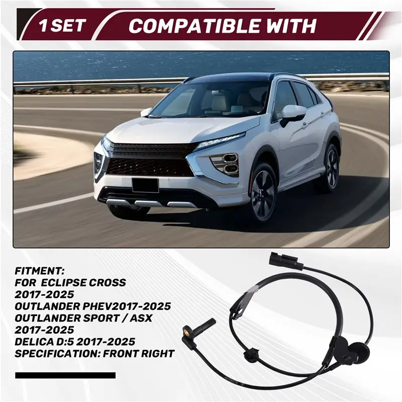 ABQB-Front Left ABS Sensor 4670B309 For Eclipse Cross Outlander Delica D:5 2017-2025 4