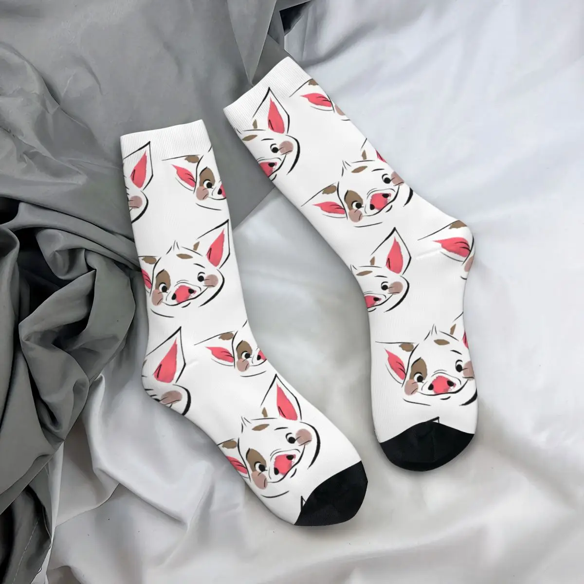 Happy Funny Male Men Socks Harajuku Moana Pua Face Sock Skateboard Women Socks Spring Summer Autumn Winter