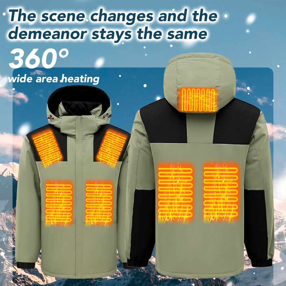 Fashion Winter Heating Jacket For Couples Electric Heating Warm Assault Suit Waterproof Windproof Heated Coat Outdoor Jacket
