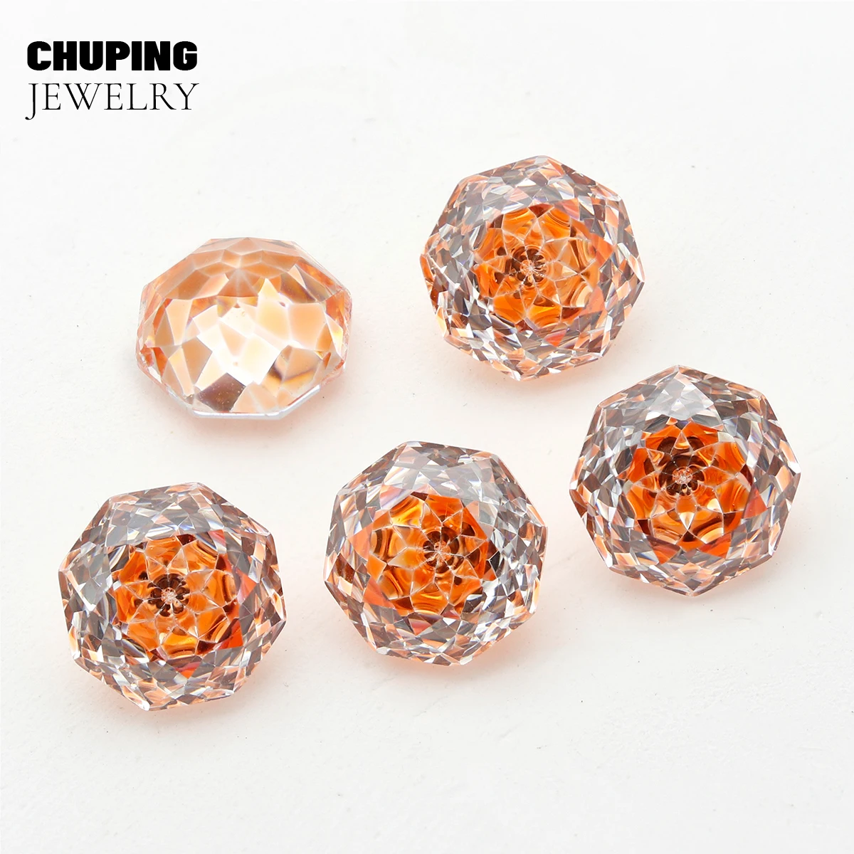 

ChuPing Jewelry 5A Grade Autumn Maple Cubic Zirconia Millennium Rose Cut Stud With Lab CZ Making Loose Gemstone Jewelry