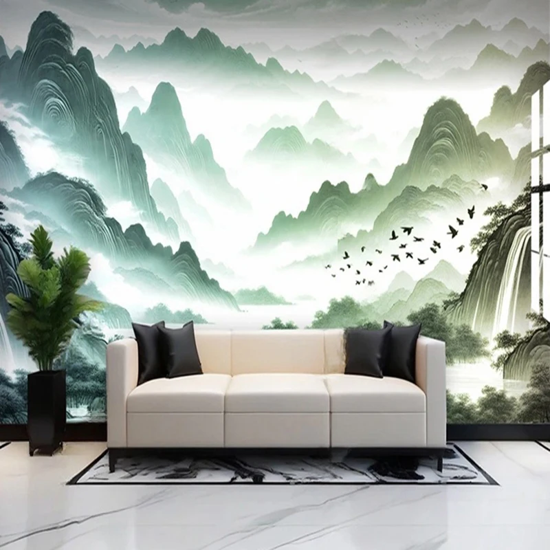 MU7709 Wallpaper Nordic Art  Forest Birds Fresco Living Room Study Art Home Decor Waterproof 3D Sticker