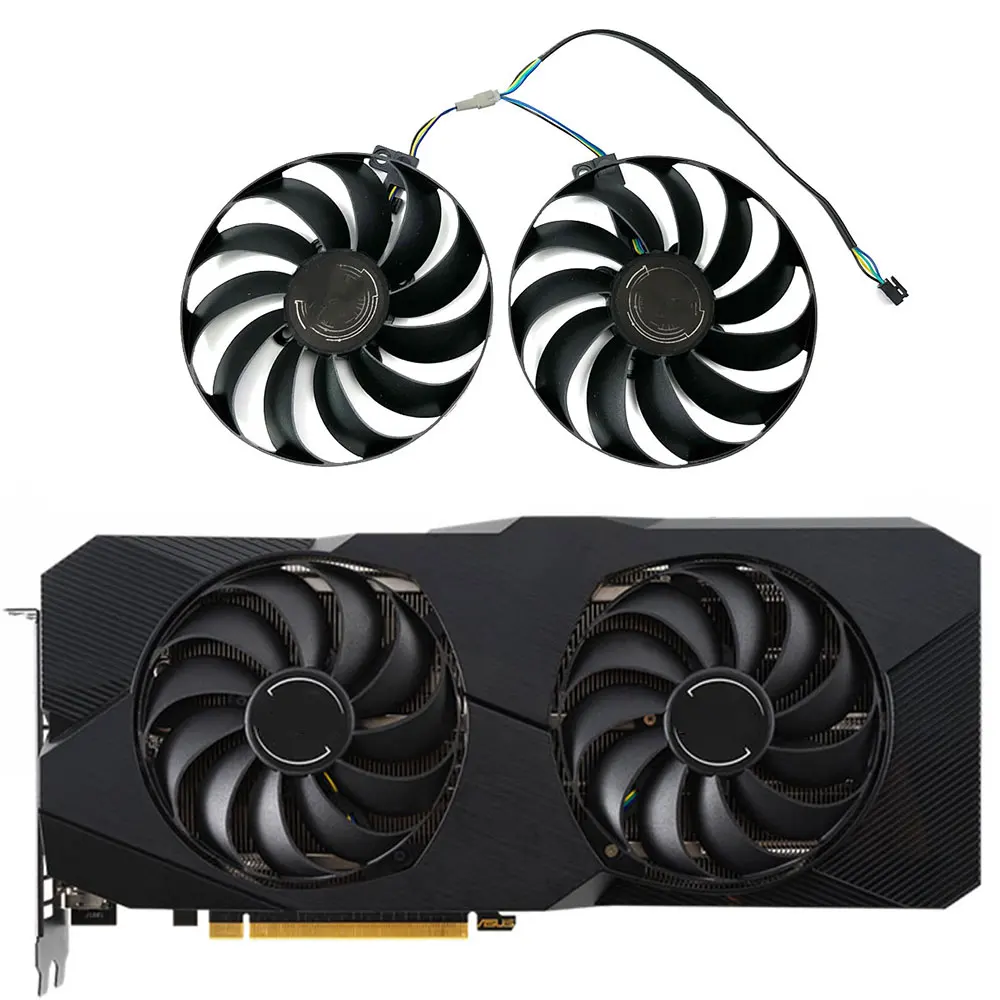 

FDC10U12S9-C T129215SU ASUS DUAL RX 5700XT EVO GPU Fan，For ASUS DUAL RX 5700XT、5700、5600XT、STRIX RX5500XT Video card cooling fan