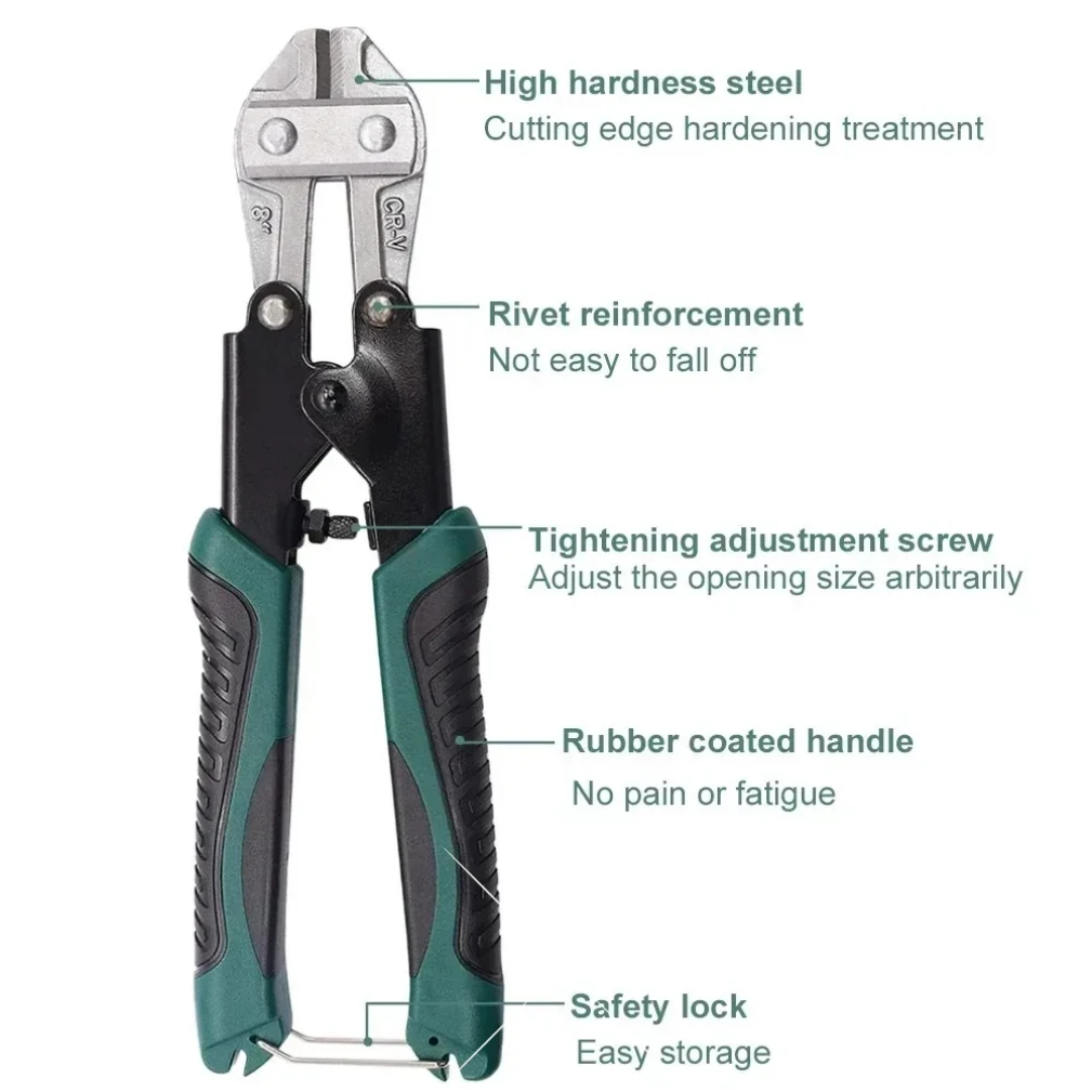 8" Mini-Bolzenschneider Multitool Stahldrahtschneider Bolzenschneider Drahtseilklemme Zange arbeitssparende multifunktionale Schneideschere