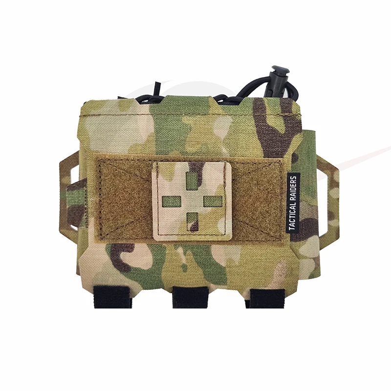 Tactical Raiders Belt Mounted Mini IFAK individual Medical Pouch NIR Compliant MC Multi Camo TR089