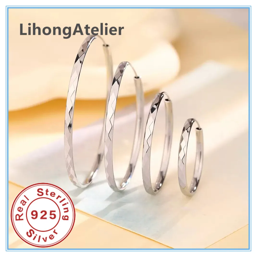 

Новые серьги из стерлингового серебра 925 пробы, большие серьги 3 мм 4 мм 5 мм 6 мм для женщин, вечерние ювелирные изделия, подарки