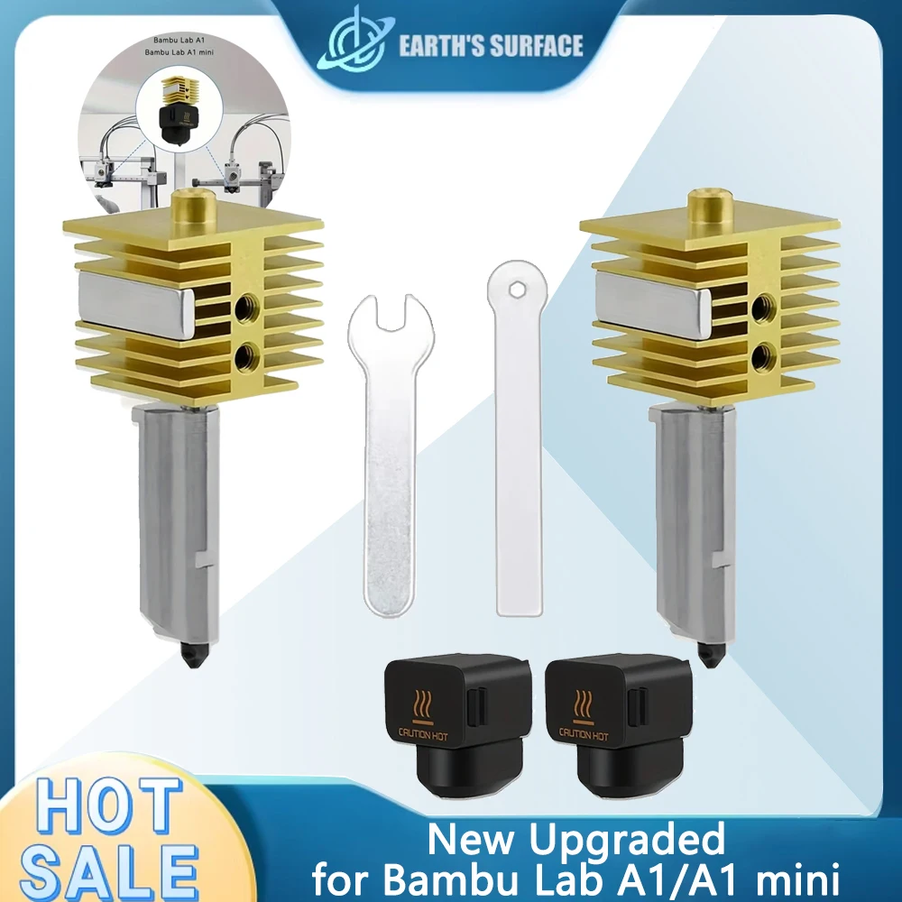 

Newly Upgraded! Detachable Hardened Steel Nozzle Hotend Kit with Brass Heat Sink - Exclusive for Bambu Lab A1/A1 mini 3D Printer