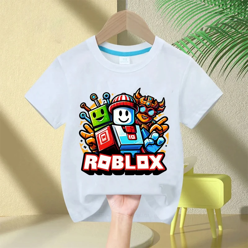 جديد Roblox الأطفال تي شيرت الكرتون لعبة الشكل تي شيرت مطبوع الاطفال عادية الرياضة قصيرة الأكمام بلايز الصيف طفل الفتيان الملابس