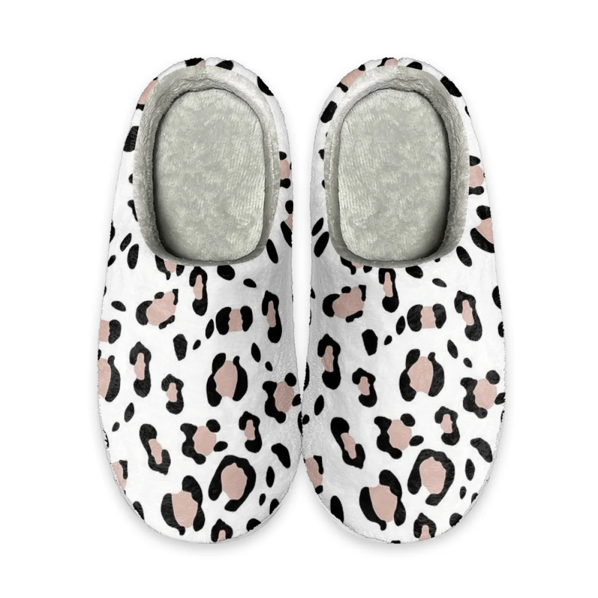 Beliodome Leopard Print Womens House Cotton Memory Foam Slippers Indoor Slip On Shoes Lightweight Bedroom Sleepers Rubber Sole