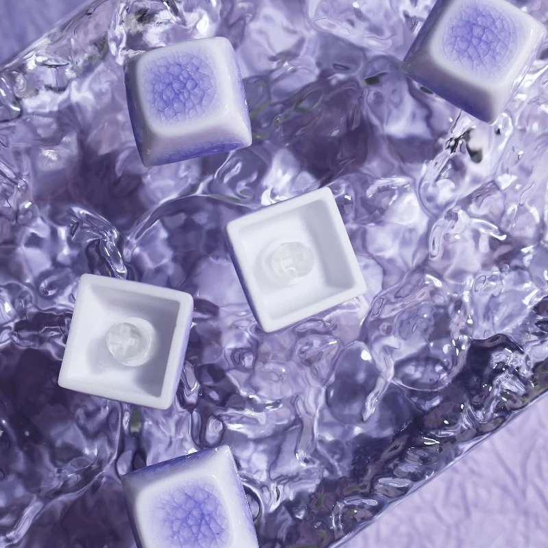 

Ceramic Keycaps Ice Crack 4 Keys Set keycap 1U Transparent Custom Keycaps for Mechanical Keyboard Key Caps PC Gamer Holiday Gift