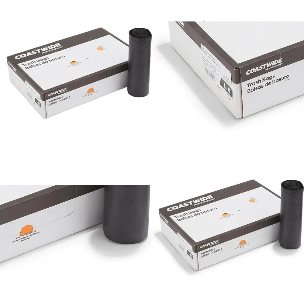 

Мешки для мусора черные, линейной формы, низкой плотности, объемом 55 галлонов, 100 штук в коробке