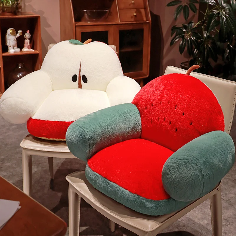 Creative Funny Apple Pear PlushSofa Chair Seat Cushion Cartoon Stuffed Fruits Watermelon Plushies Pillow for Kawaii Room Decor
