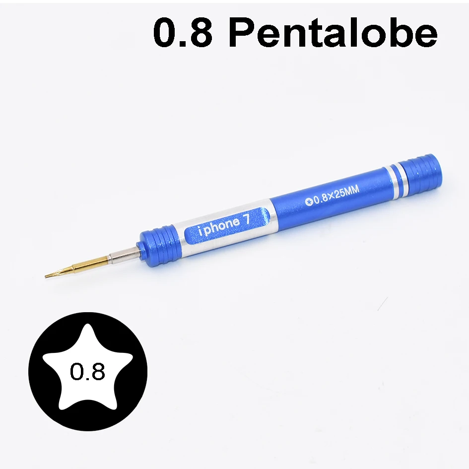 

New 0.8 Pentalobe Screwdriver Pentagram Screw Driver For iPhone 4 4S 5 5S 6 6S 7 Plus Bottom Screw Open Tools 1000pcs/lot