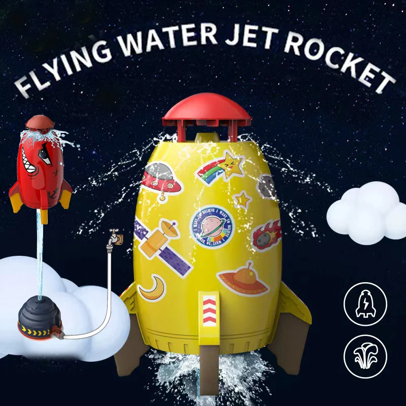 

Outdoor Water Powered Launcher Space Rocket Jet Sprinkler Spinning Flying Splash Playing Water Toy Summer Kids Bath Toys STEM