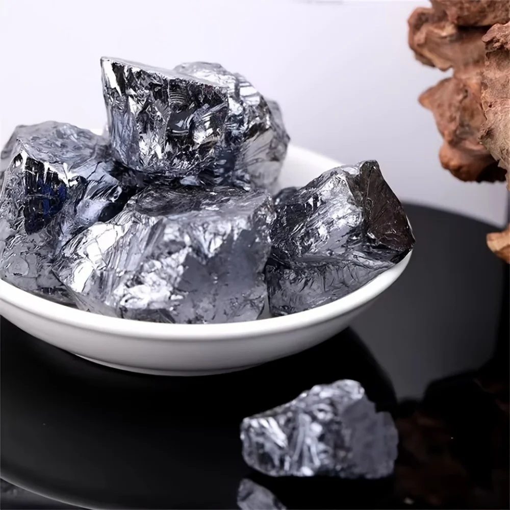 200g Natural Terahertz Stone Rough Metallic Luster Mineral Garden Specimen Aquarium Crystal Healing Reiki Energy Home Decoration - Image 3