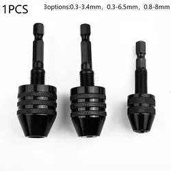 Drill Chuck Keyless Screwdriver Impact Driver Electric Micro Motor Clamp Mini Chuck Fixture Hex Shank/Drill Bits Adapter