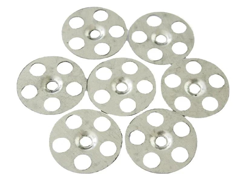 100pcs 36*6mm Washers for Insulation Fixing Zinc Plated Flat Gasket with 6 Holes Metal Clamping Washers